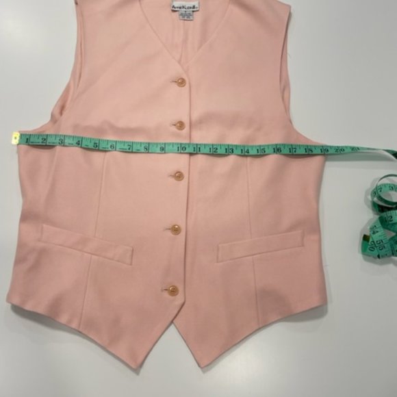 ANNE KLEIN II | Vintage 90s 100% Silk Pastel Pink Vest ~ NEW - Picture 9 of 11
